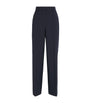 Weekend Max Mara Blue Virgin Wool Wide-Leg Trousers