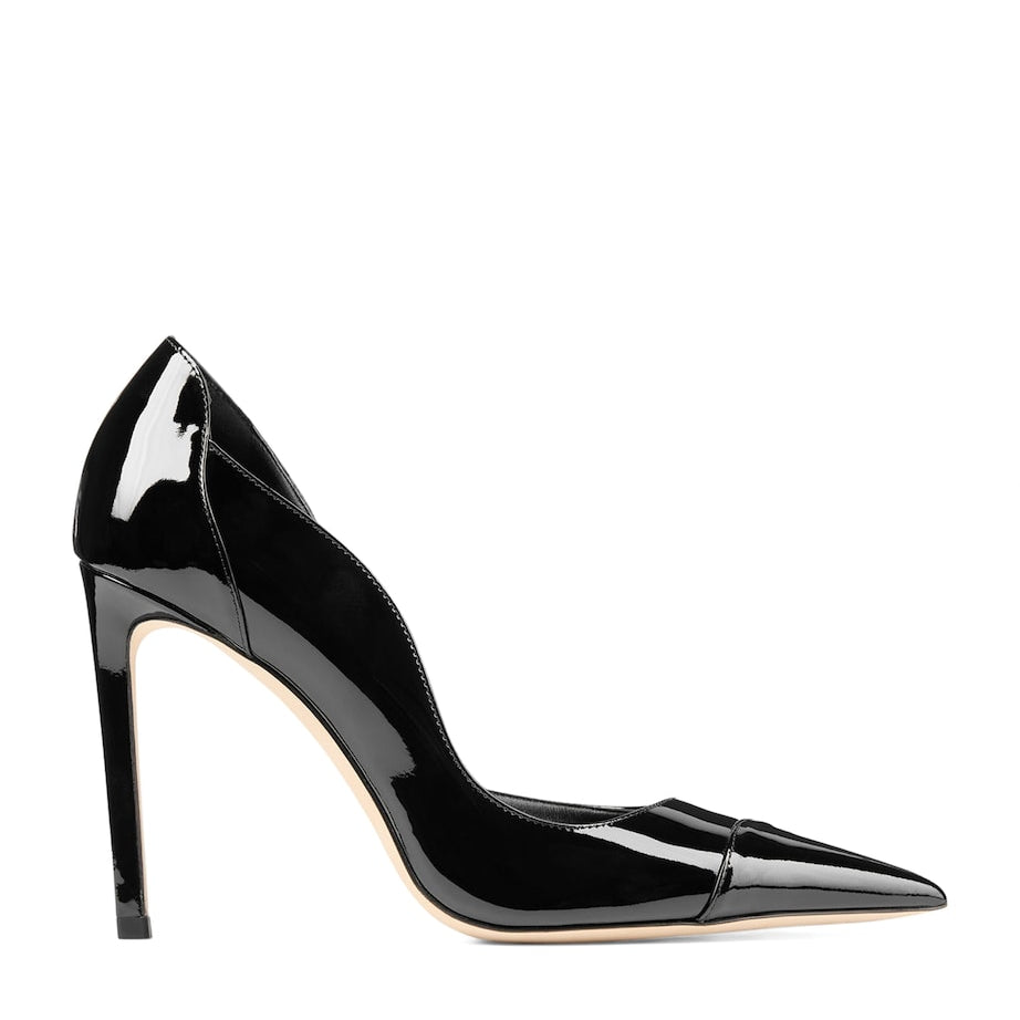 Jimmy Choo Black Brigitte 100 Patent Leather Pumps