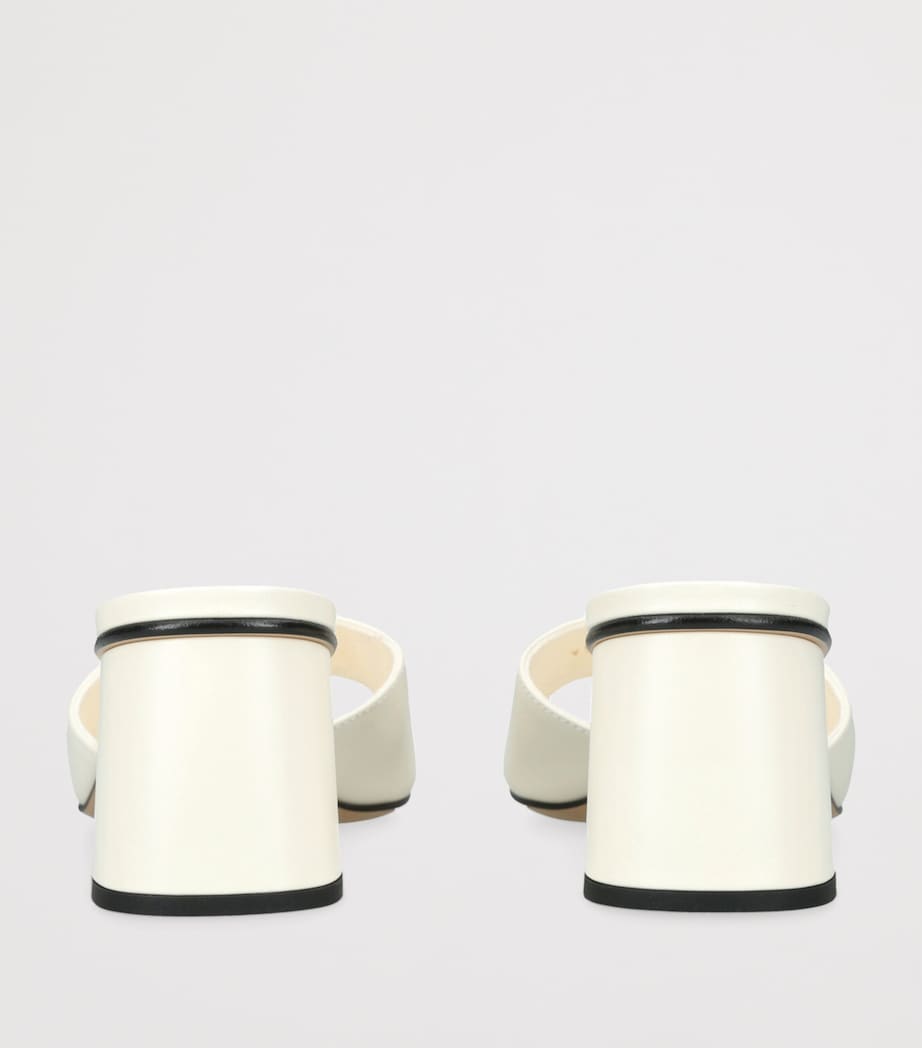 Valentino Garavani Beige Leather VLogo Mules 60