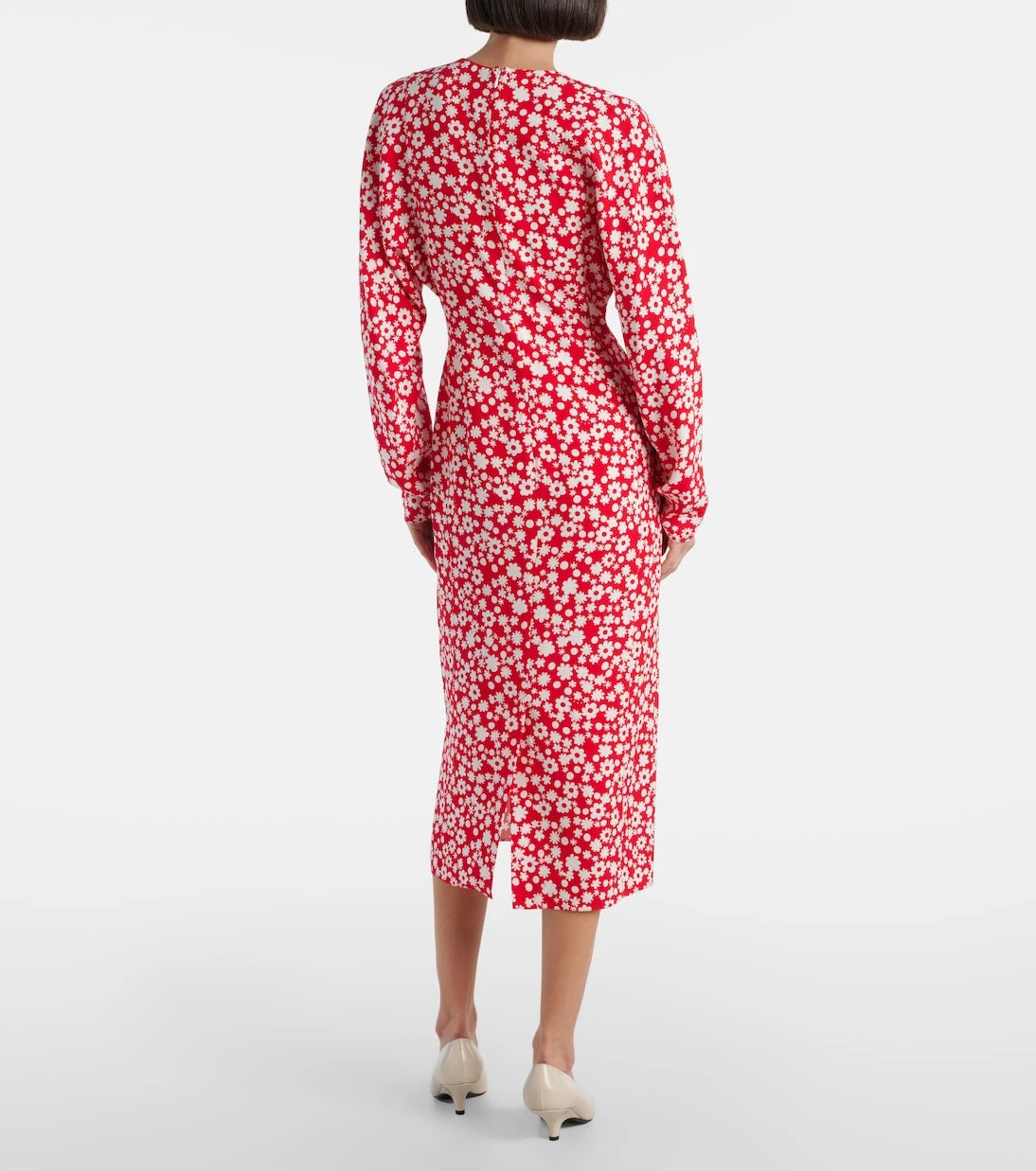Marni - Floral enver satin midi dress