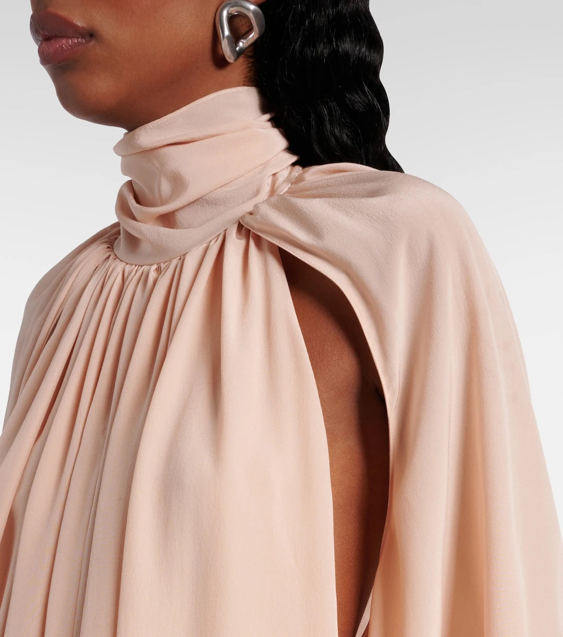 Stella McCartney - Gathered open-back silk chiffon minidress