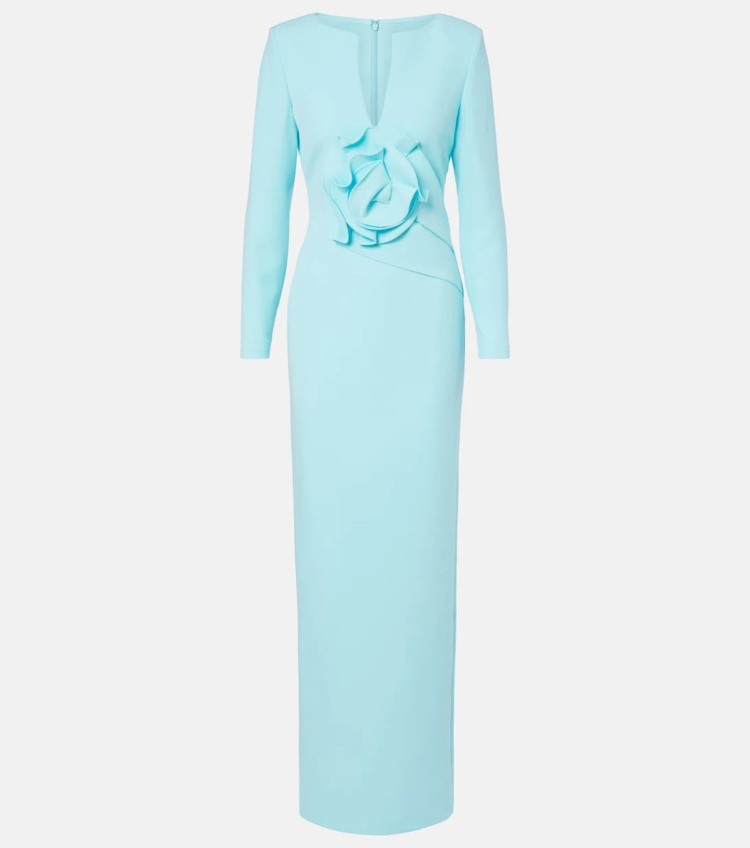 Roland Mouret - Floral-appliqué crêpe gown