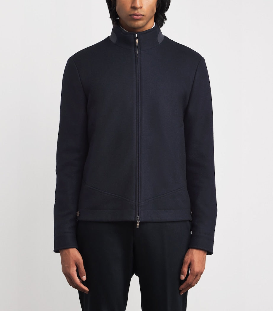 Navy Cashmere-Silk Lightweight Jacket