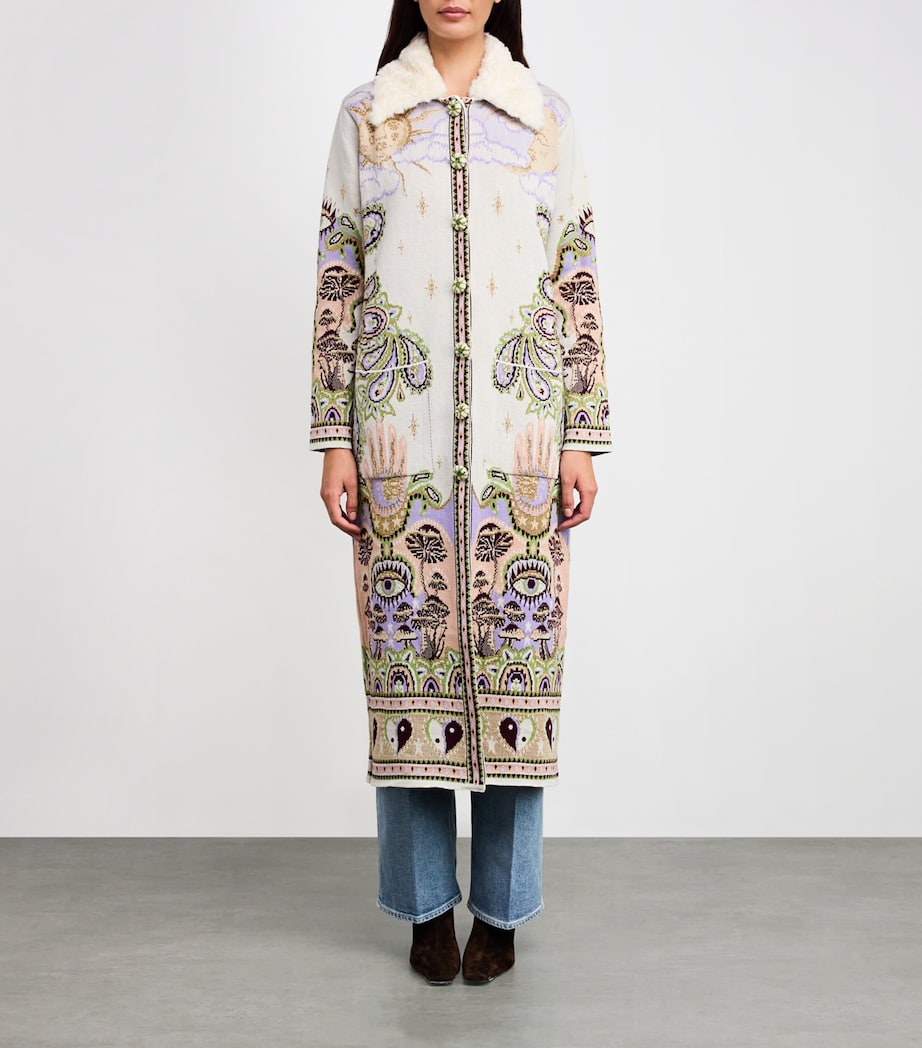 White Jacquard Written In The Stars Coat