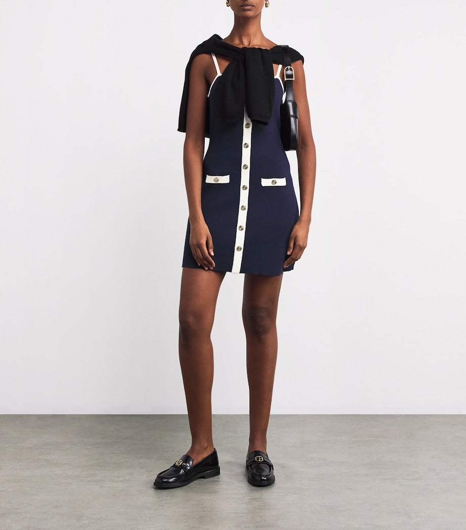 Blue Knitted Mini Dress