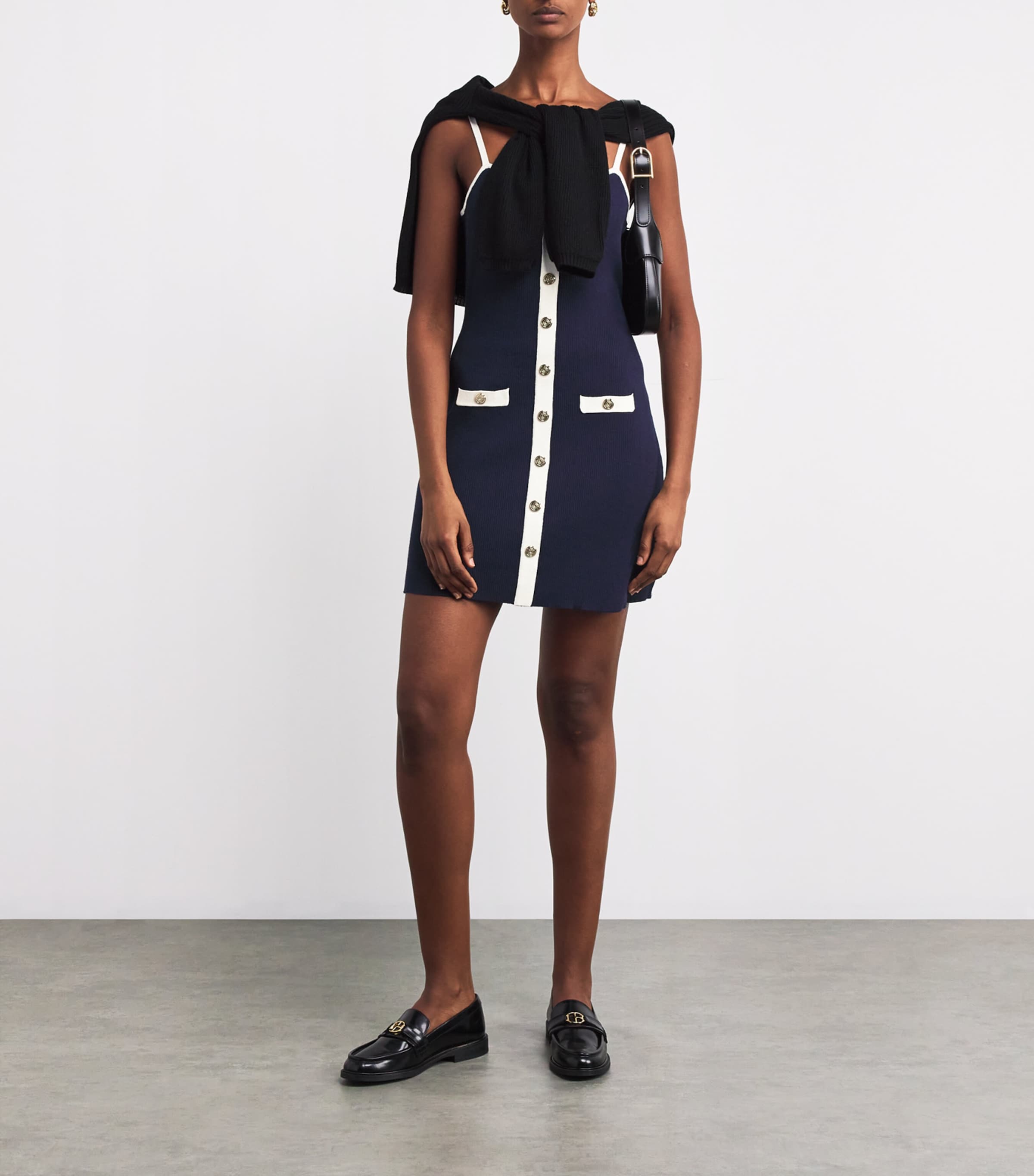 Blue Knitted Mini Dress