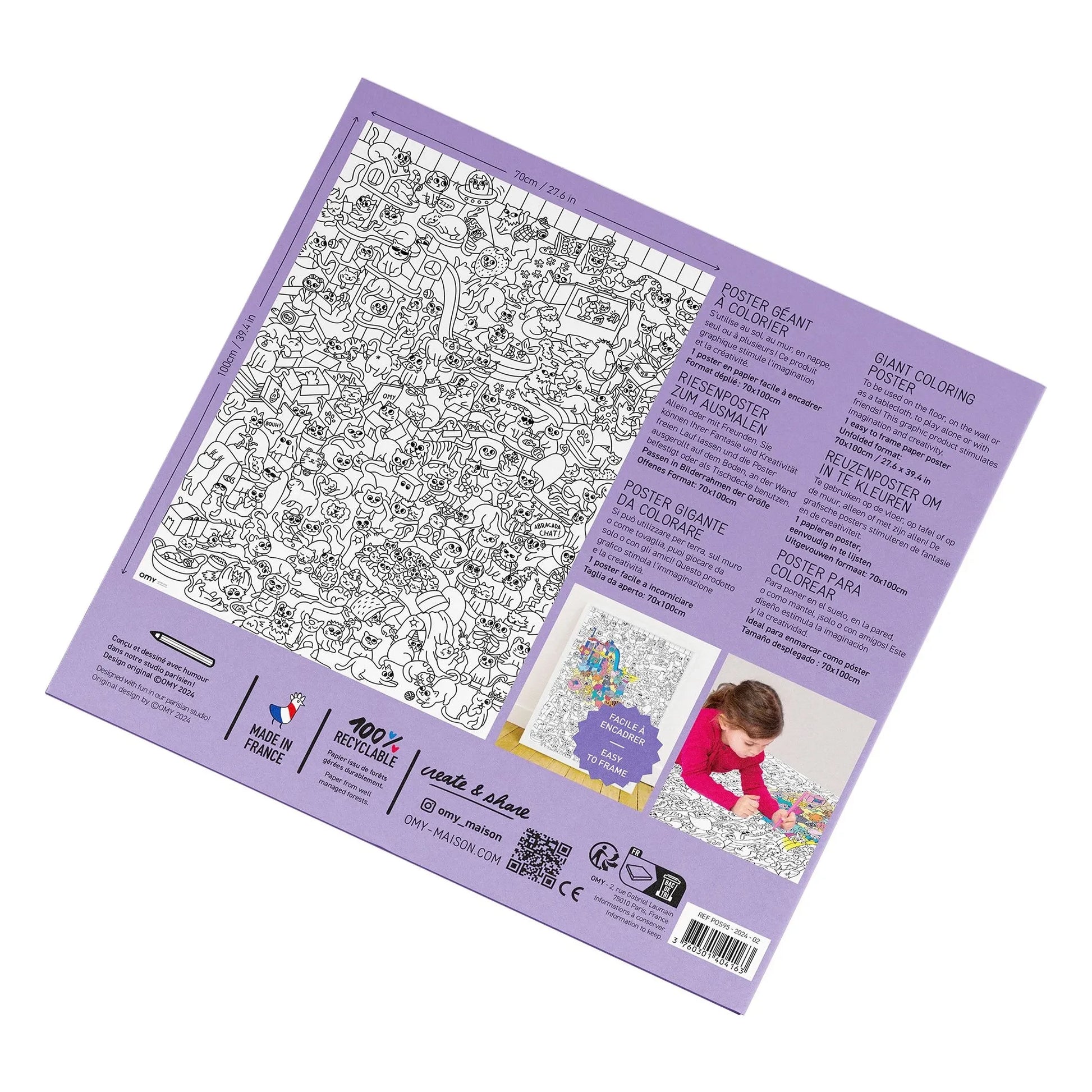 Omy - Giant coloring poster Kitty