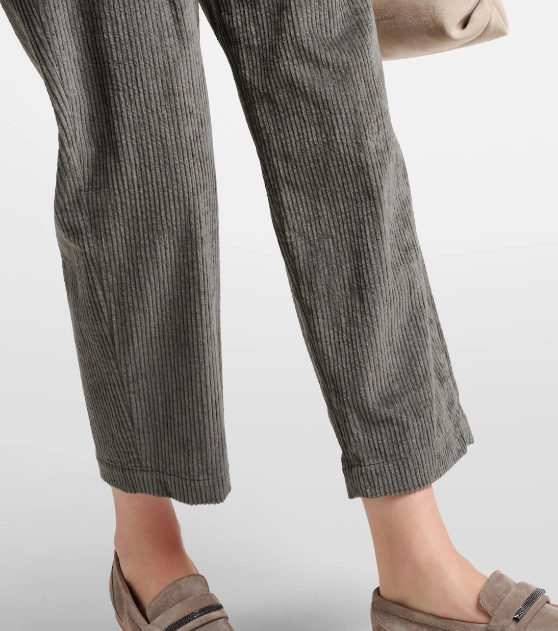 Brunello Cucinelli - بنطلون مستقيم مطوي من القطن