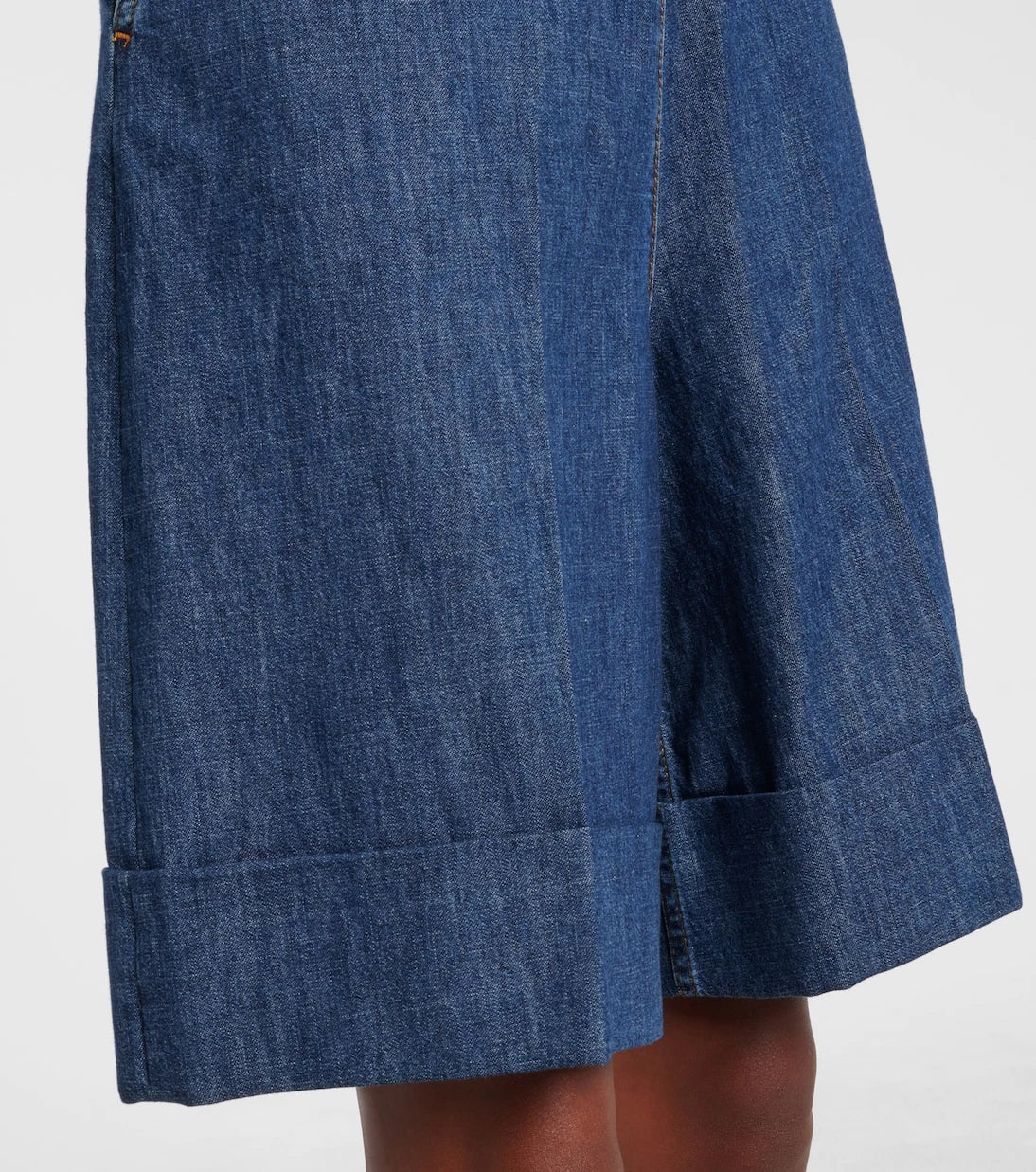 Valentino - Bow-detail chambray Bermuda shorts