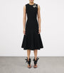 McQueen Black Embroidered Banshee Midi Dress