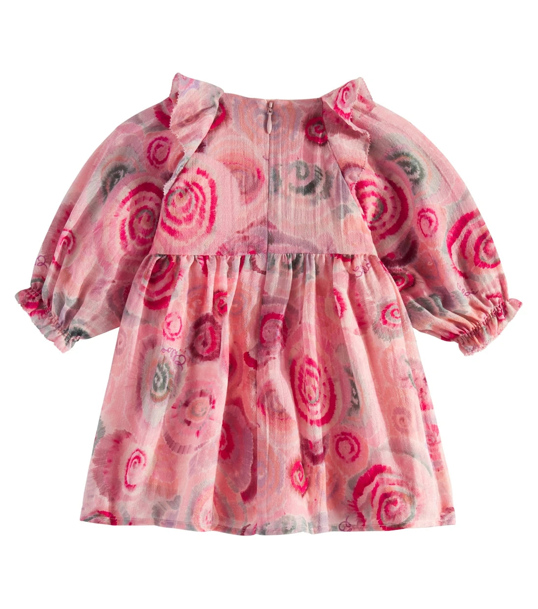 Chloé Kids - Baby ruffled floral wool dress