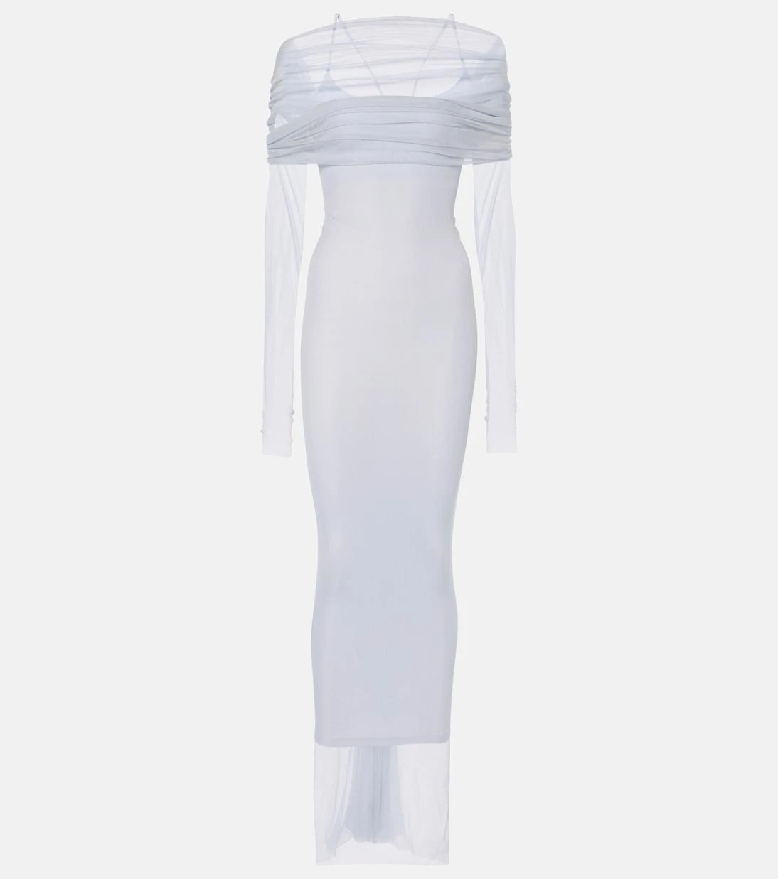 Christopher Esber - Veiled off-shoulder tulle maxi dress