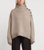Beige Wool-Cashmere Buttoned Sweater