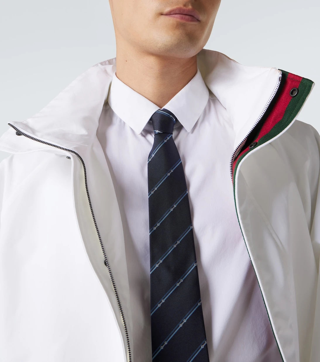 Gucci - Horsebit striped silk jacquard tie
