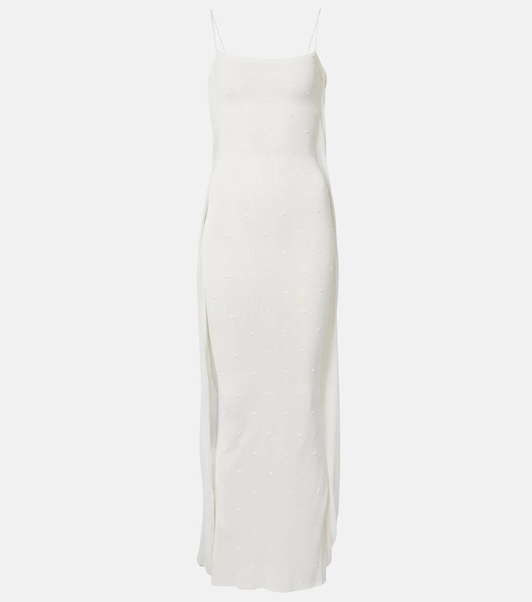 Jacquemus - Plumetis polka-dot jersey slip dress
