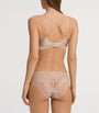 Hanro Beige Satin Lace-Trim Lilith Bra