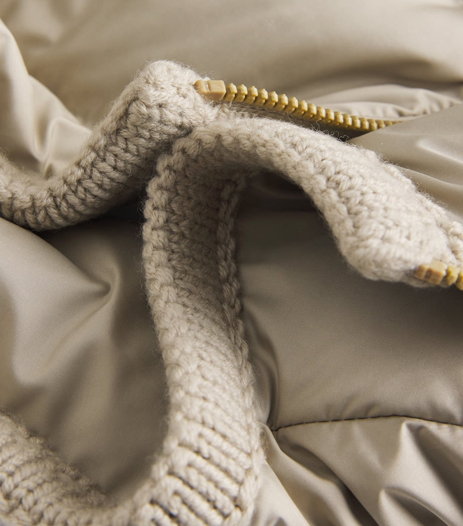 Moncler Beige Wool-Trim Mauvezin Puffer Jacket