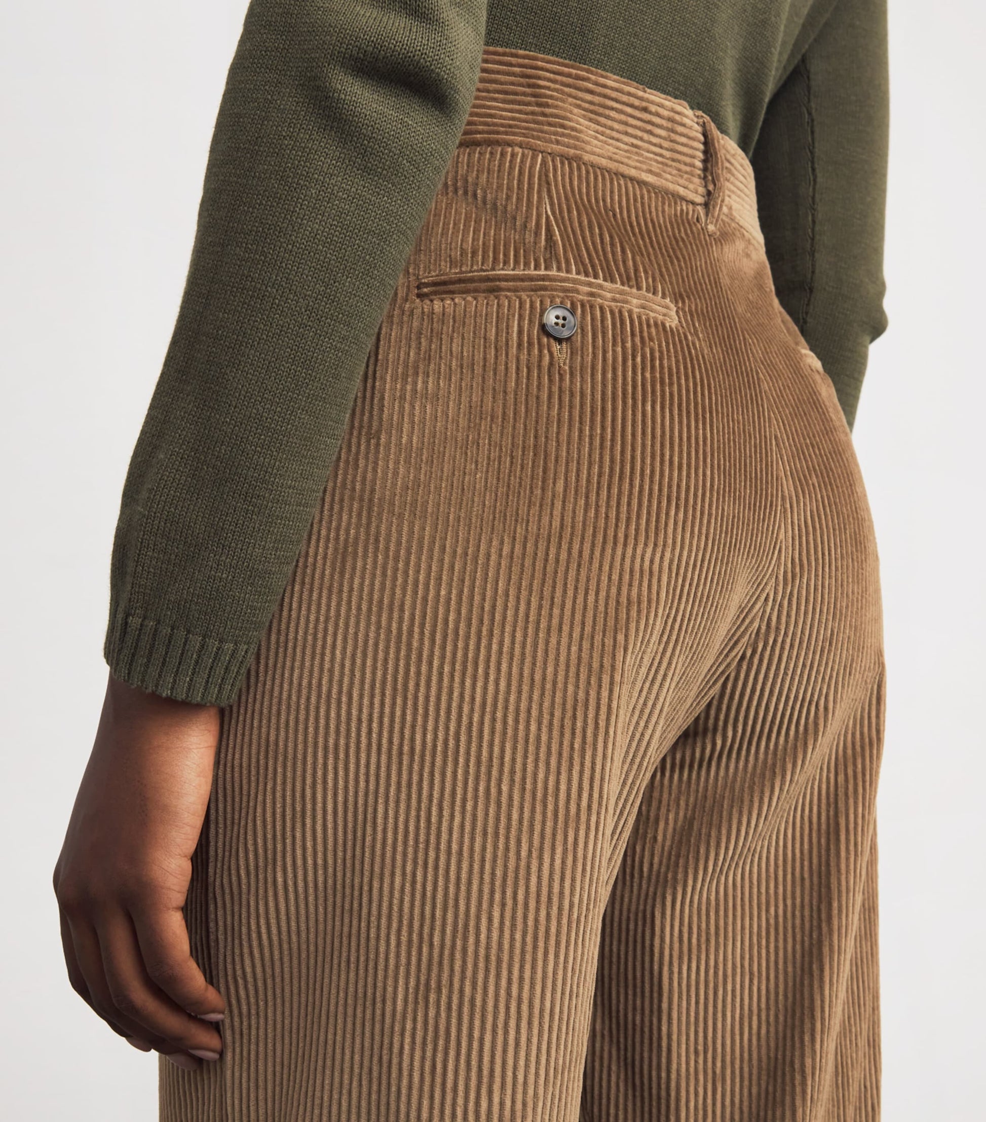 Weekend Max Mara Beige Corduroy Straight Trousers