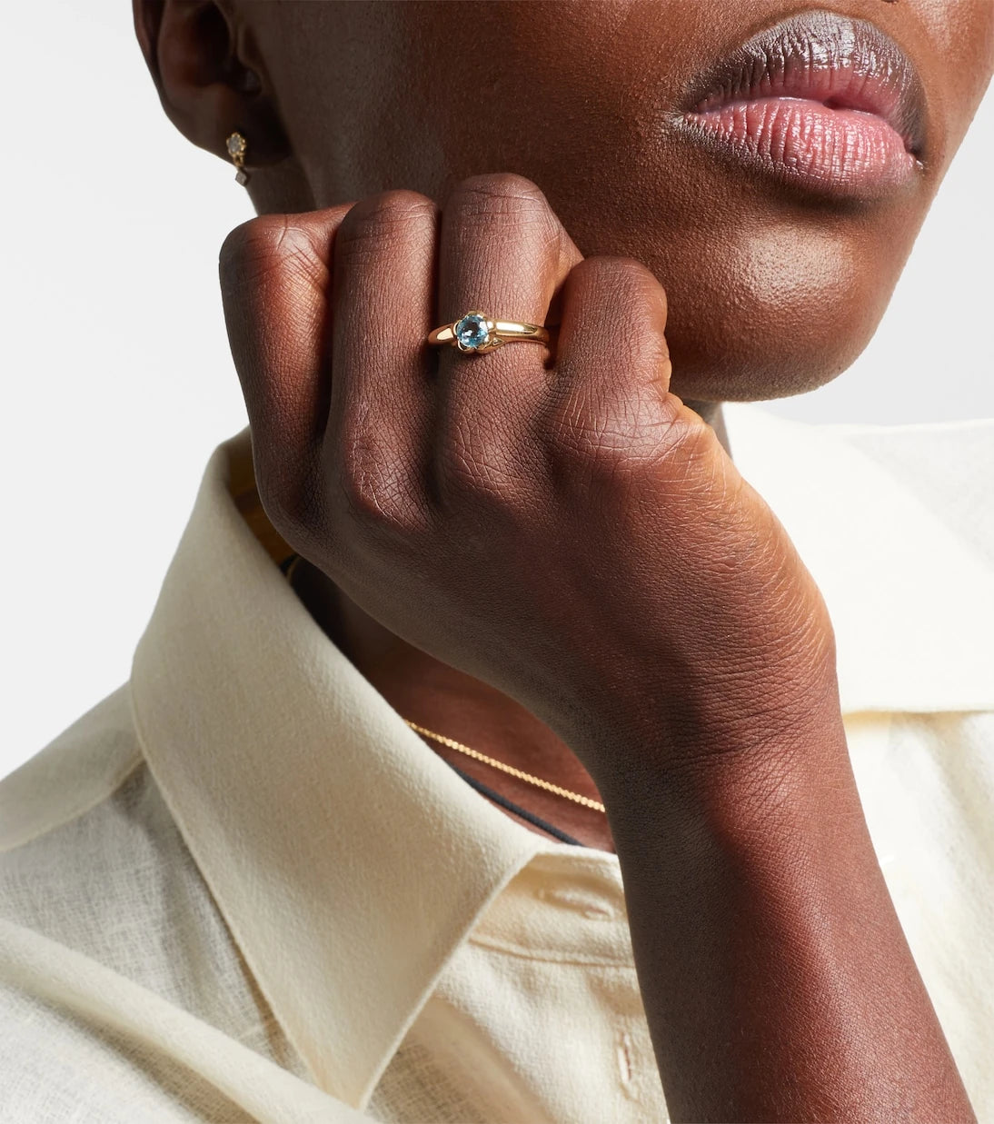 Stone and Strand - Morrison 14kt gold ring with blue topaz