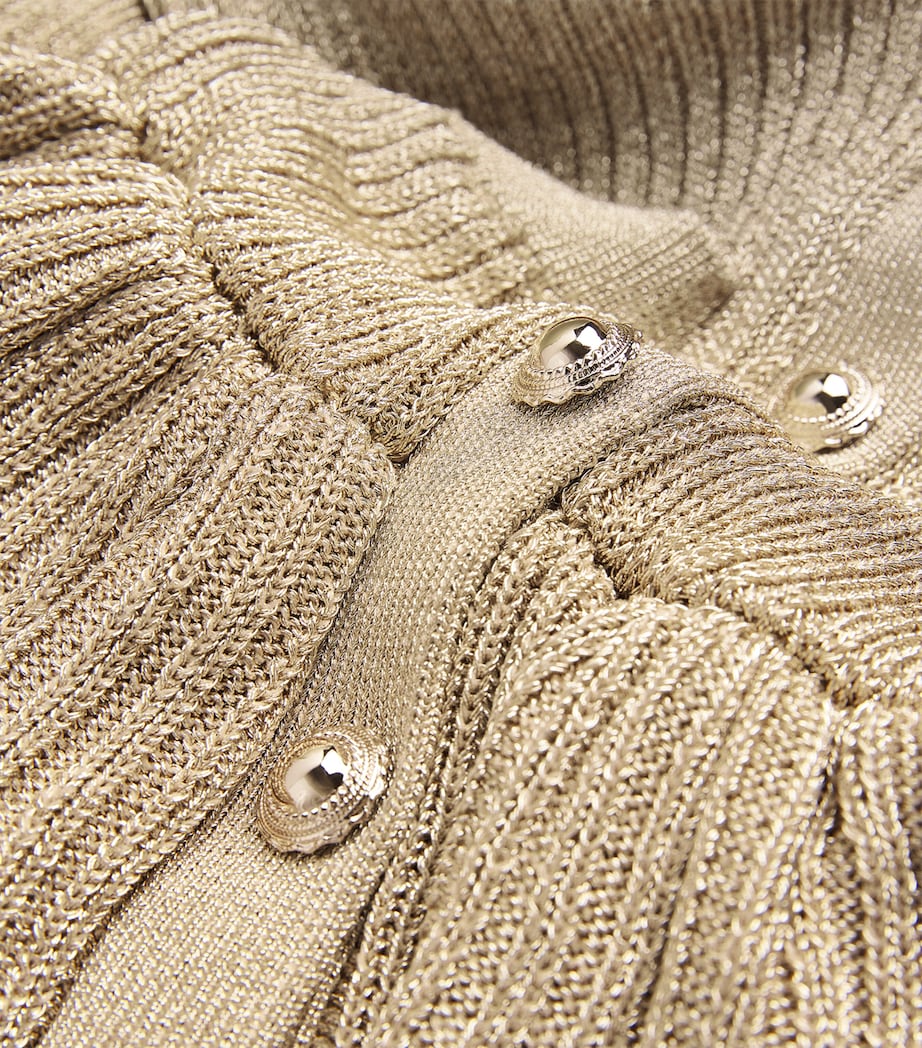 Self-Portrait Gold Lurex Peplum Mini Dress