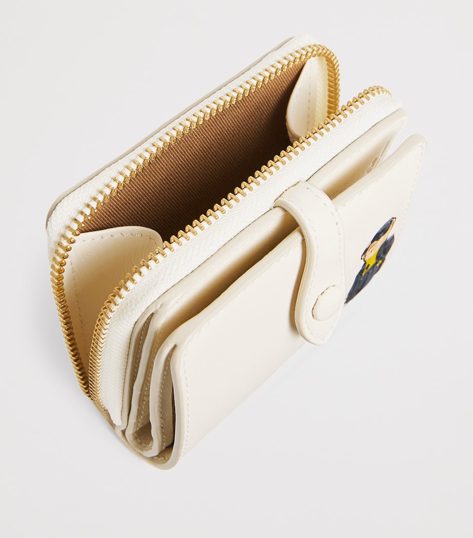 Ivory Leather Polo Bear Wallet