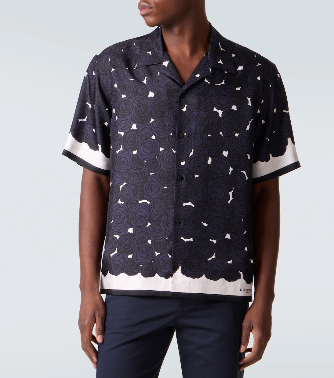 Givenchy - Çiçekli ipek bowling gömleği