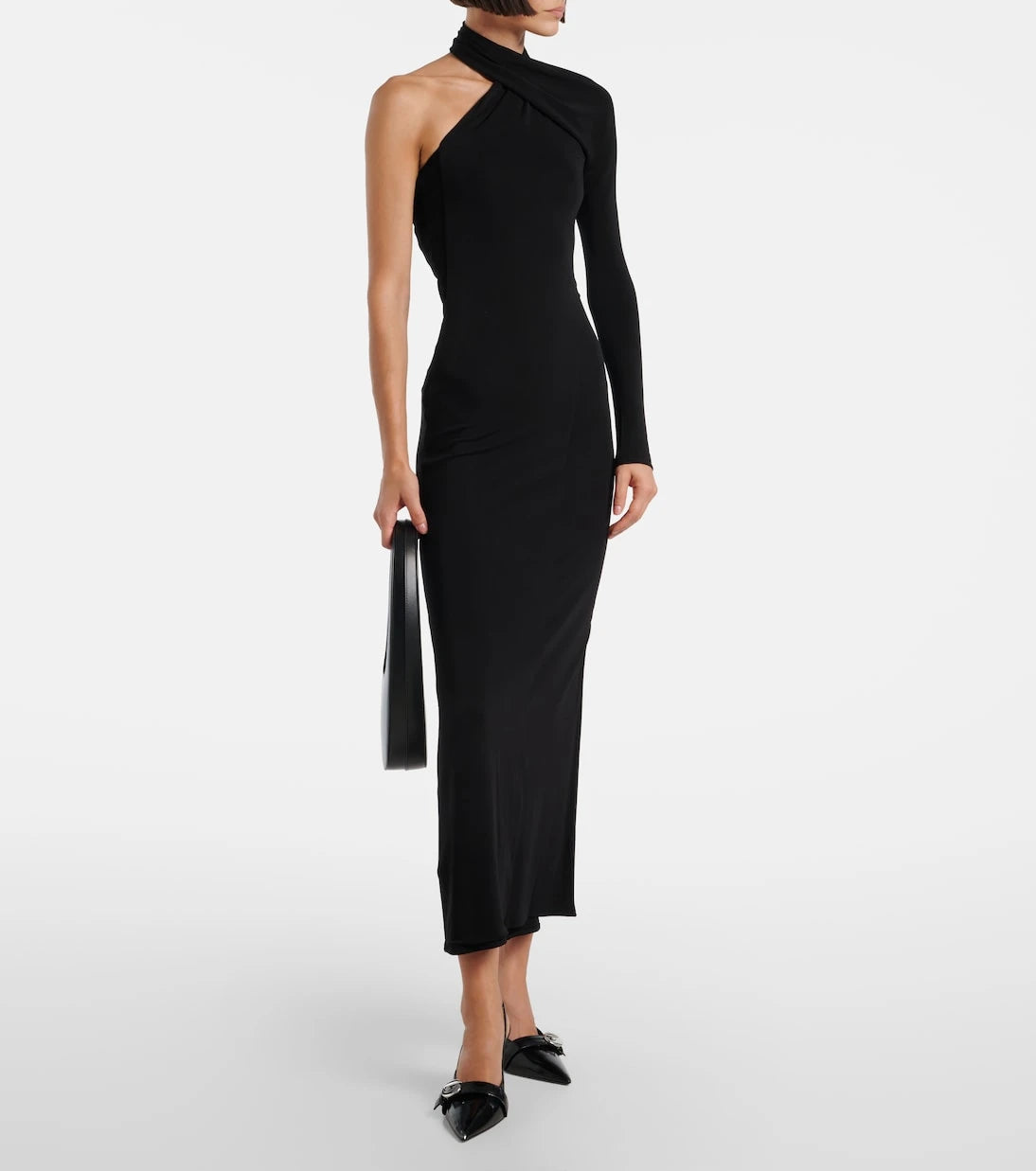 Courrèges - One-shoulder crêpe maxi dress