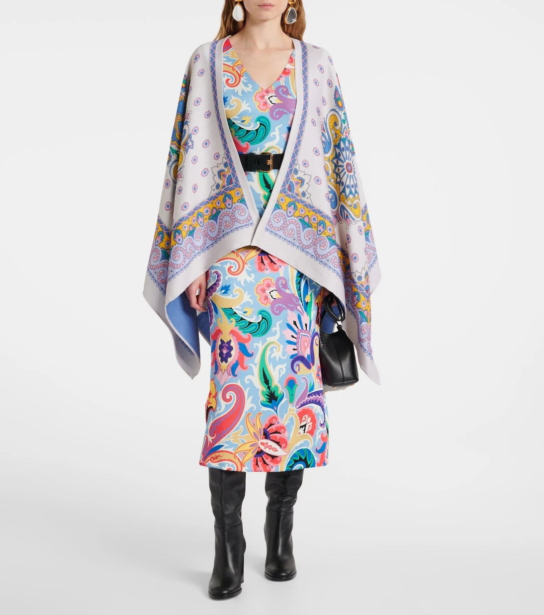 Etro - فستان ميدي بنقشة البيزلي