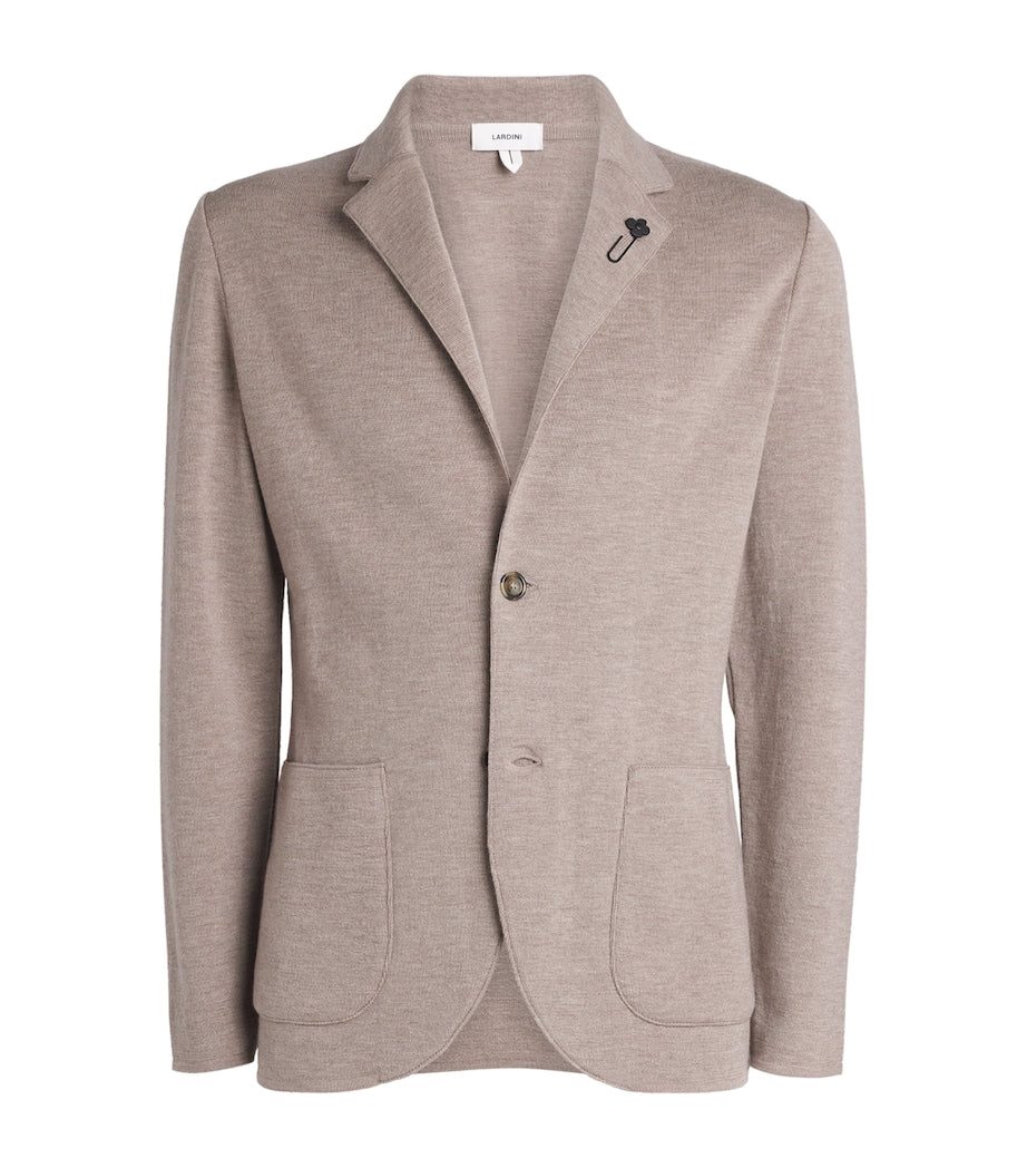 Lardini Beige Virgin Wool Knitted Blazer