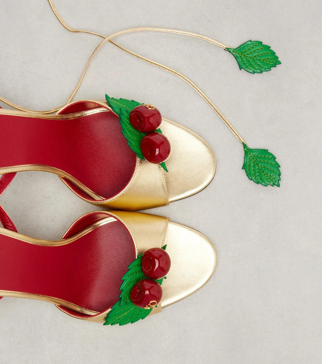 Valentino Garavani - Cherryfic metallic leather sandals