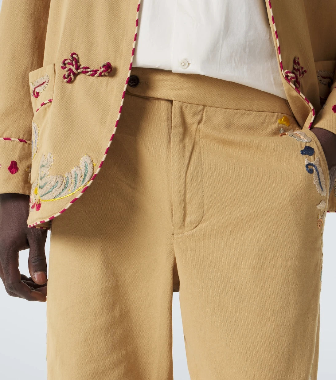 Bode - Feather Runner cotton straight pants
