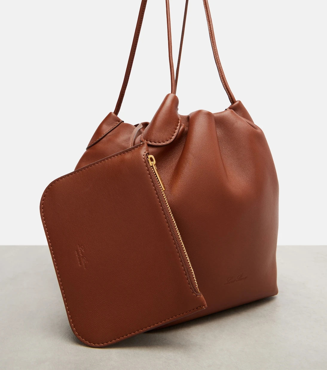Loro Piana - Bale Softy Small leather bucket bag