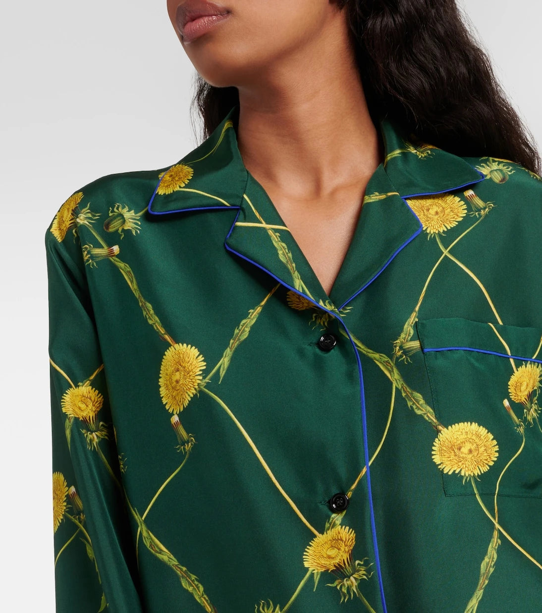 Burberry - Floral silk poplin pajama shirt