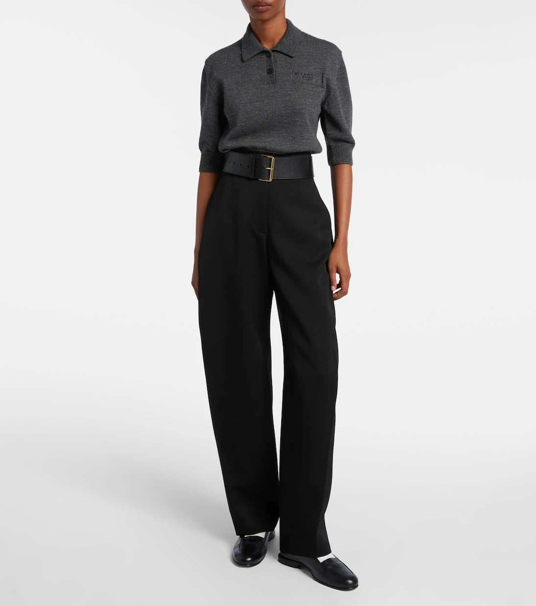 Givenchy - Cropped wool and alpaca polo sweater