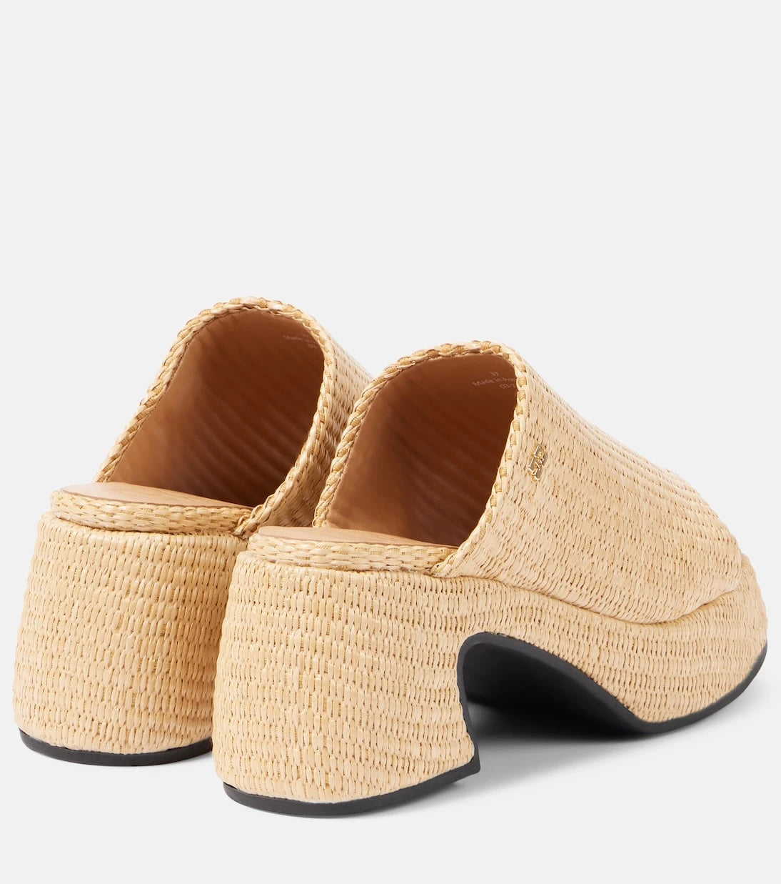 Ganni - Butterfly raffia platform mules