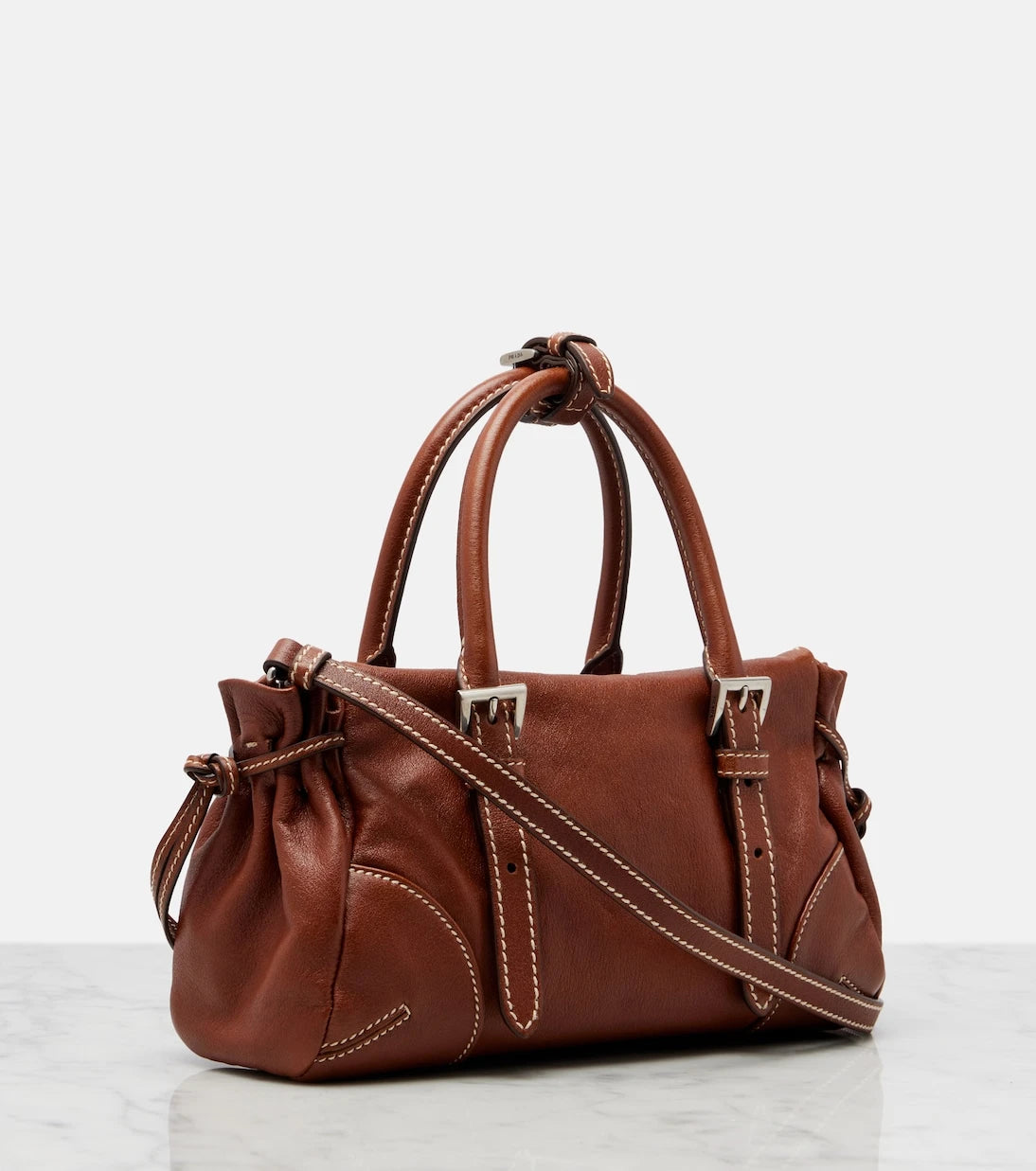 Prada - Prada Bonnie Small leather top-handle bag