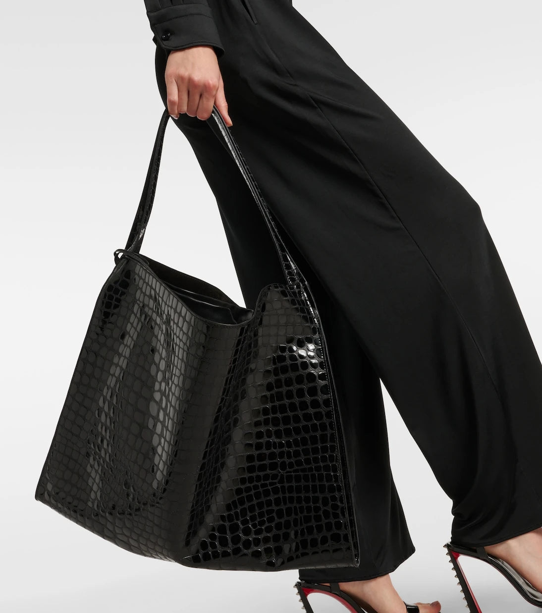 Christian Louboutin - Le 54 croc-effect leather shoulder bag