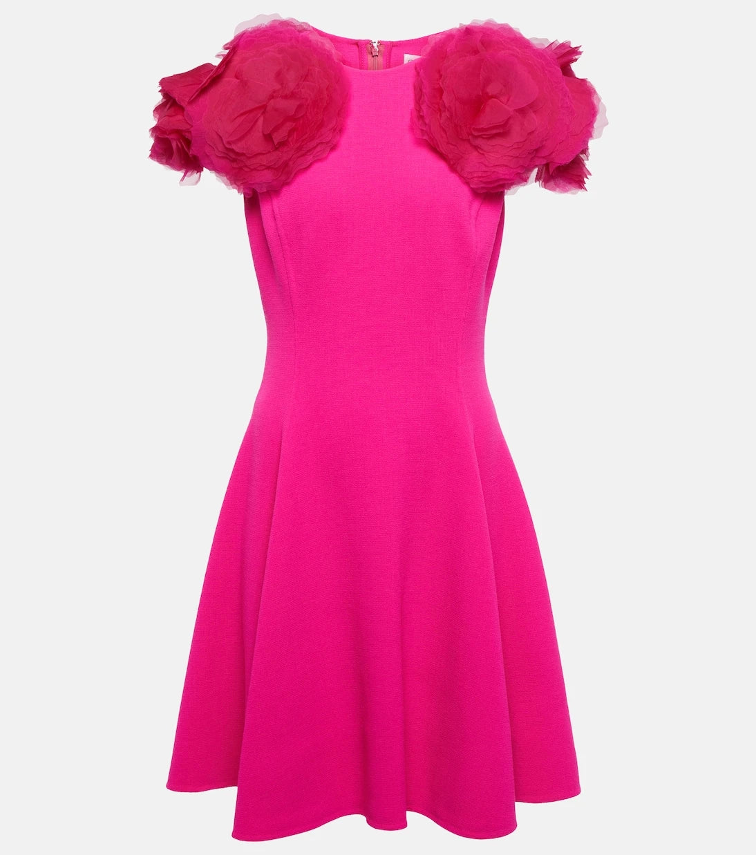 Oscar de la Renta - Tulle-shoulders wool-blend minidress