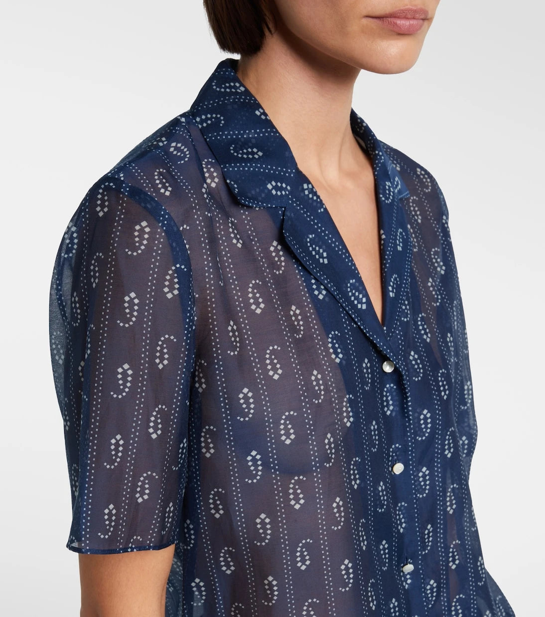 Tory Burch - Printed cotton and silk shirt
