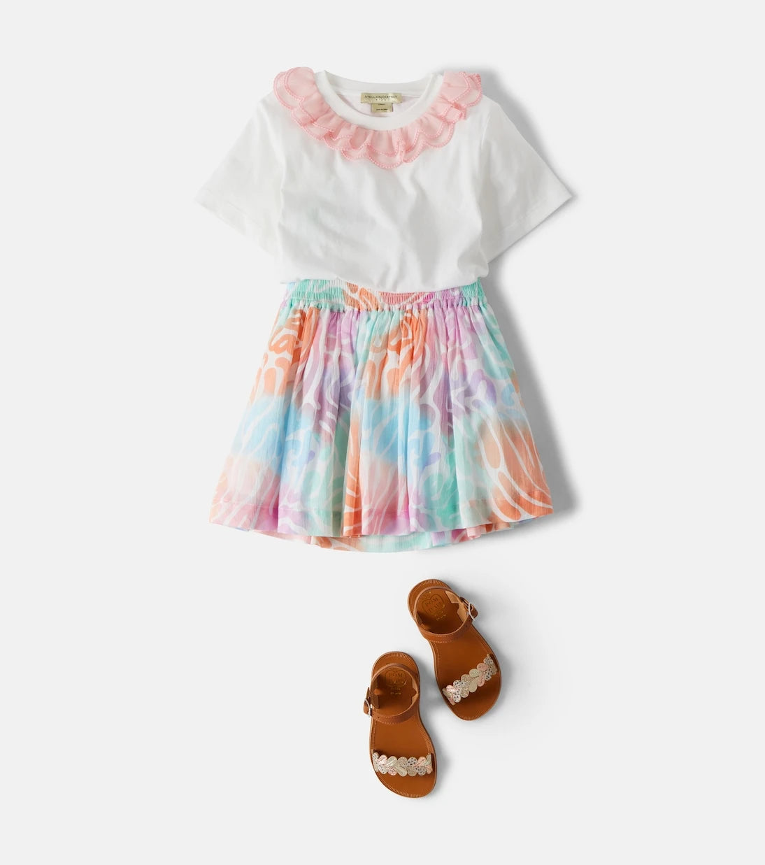 Stella McCartney Kids - تنورة قطنية مطبوعة
