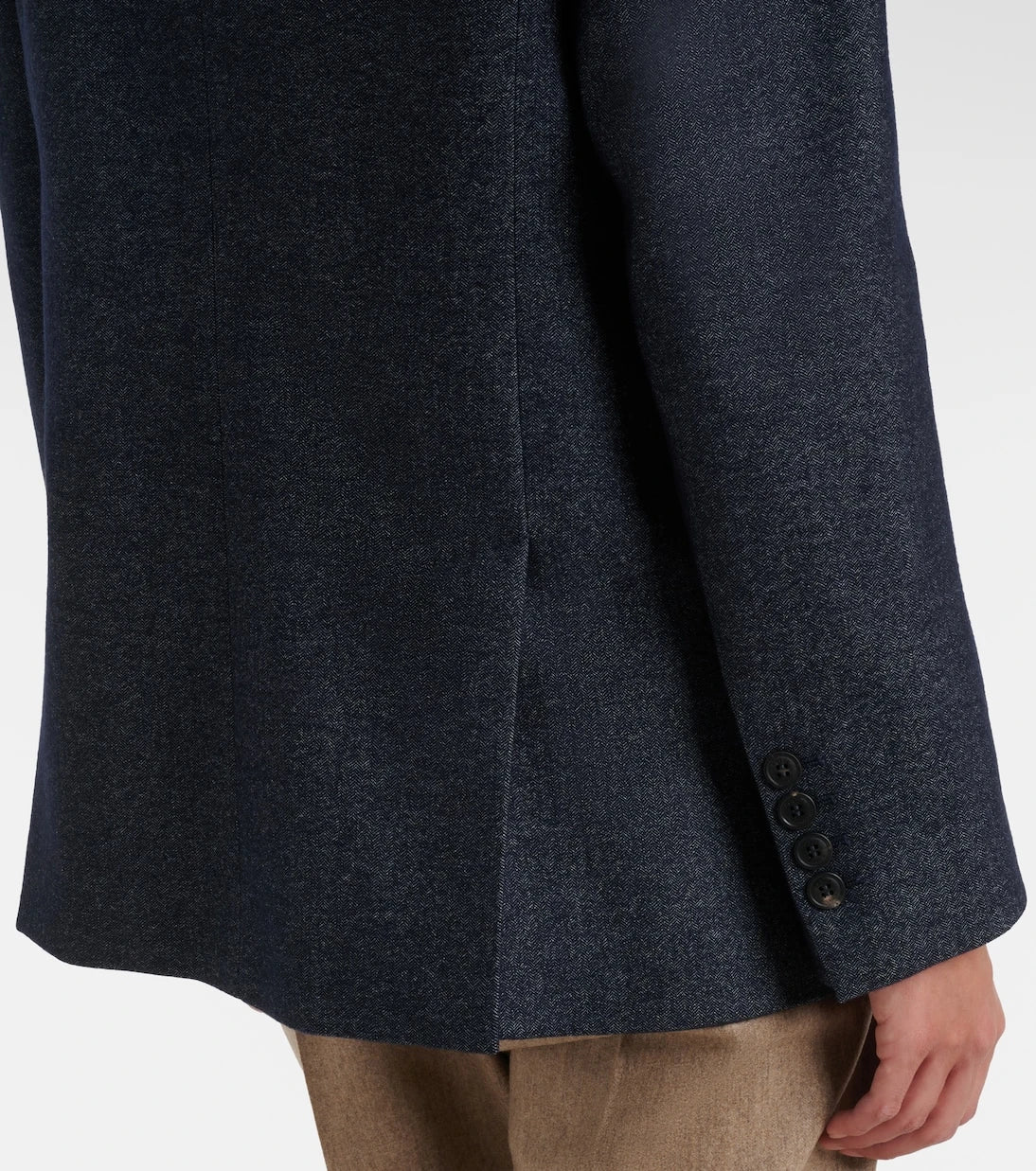 Eleventy - Herringbone wool, cotton, and cashmere blazer