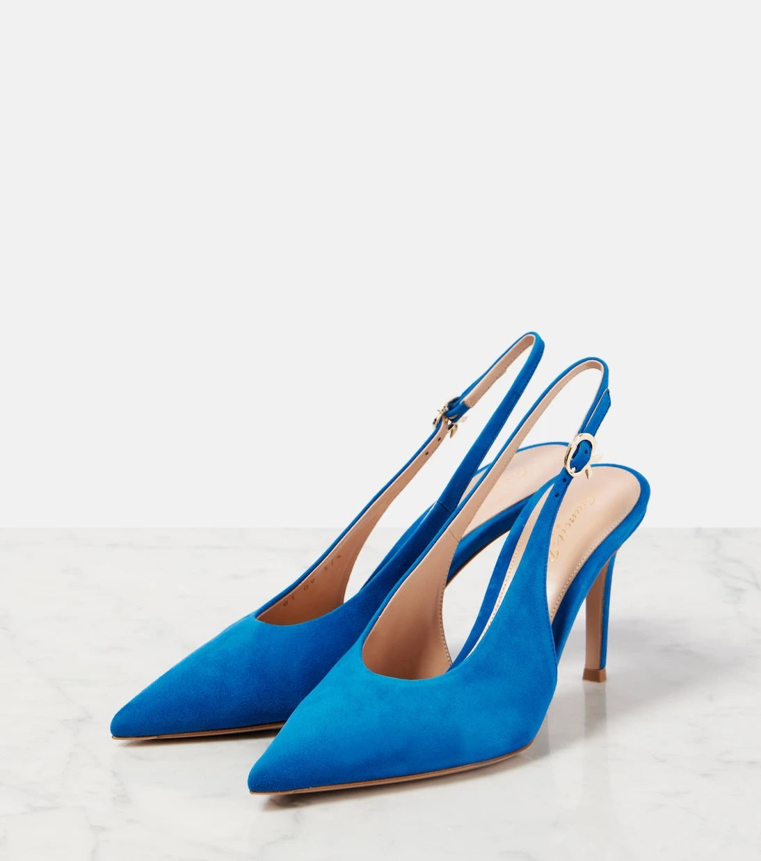 Gianvito Rossi - Robbie suede slingback pumps