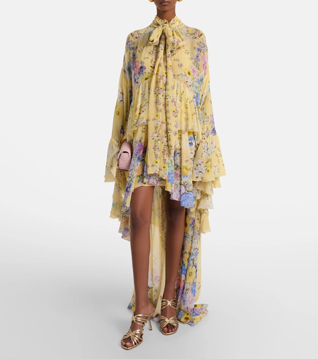 Camilla - Embellished asymmetric silk georgette maxi dress