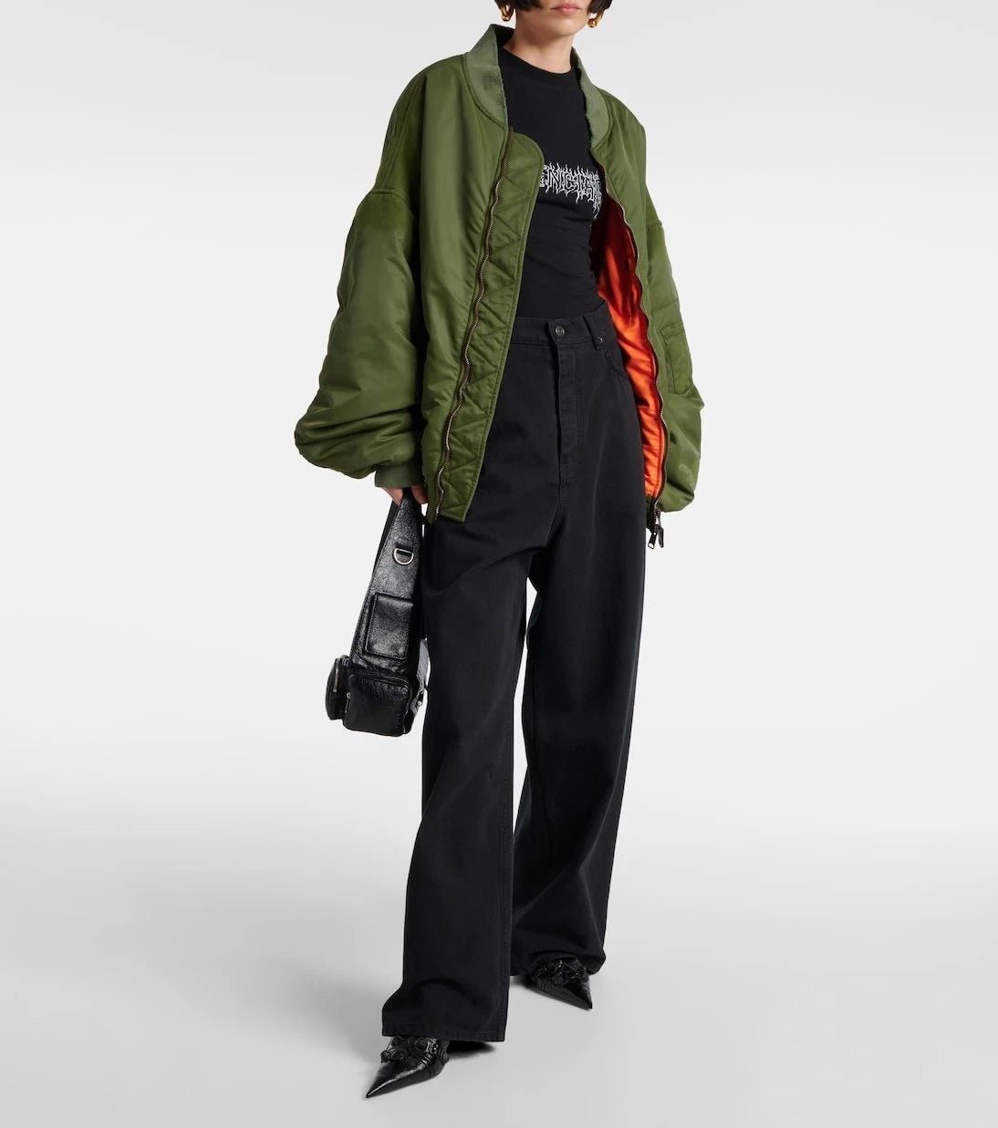 Balenciaga - Off Shoulder technical bomber jacket