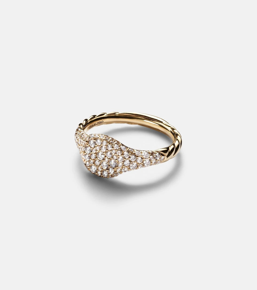 David Yurman - Petite Pavé 18kt gold pinky ring with diamonds