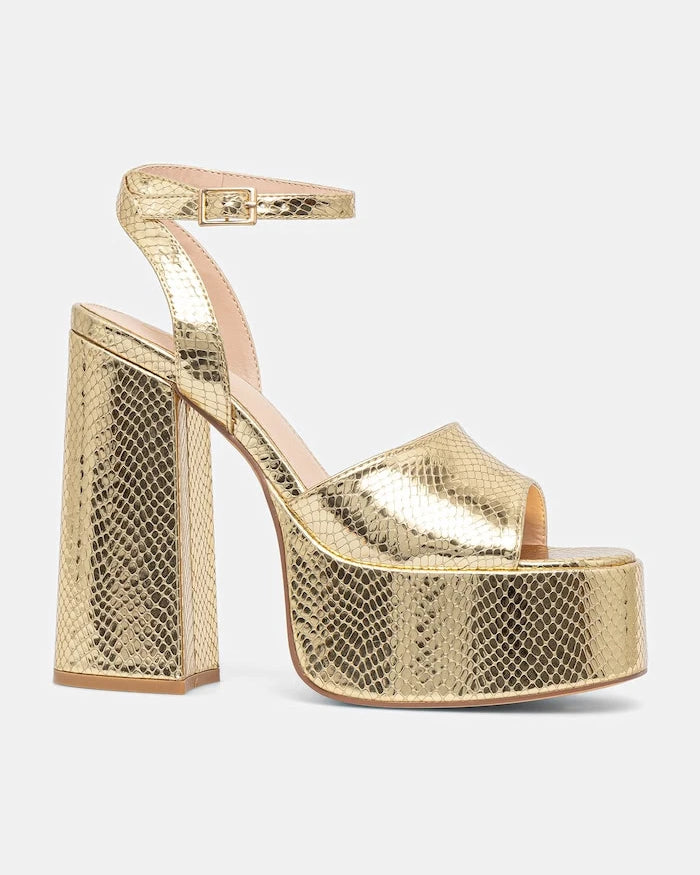 Сандали Koi Footwear Shonen Gold Lizard Platform Heels