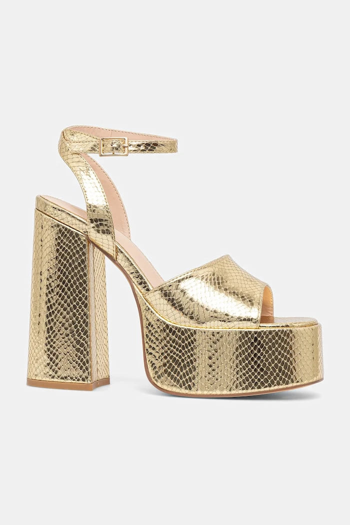 Сандали Koi Footwear Shonen Gold Lizard Platform Heels