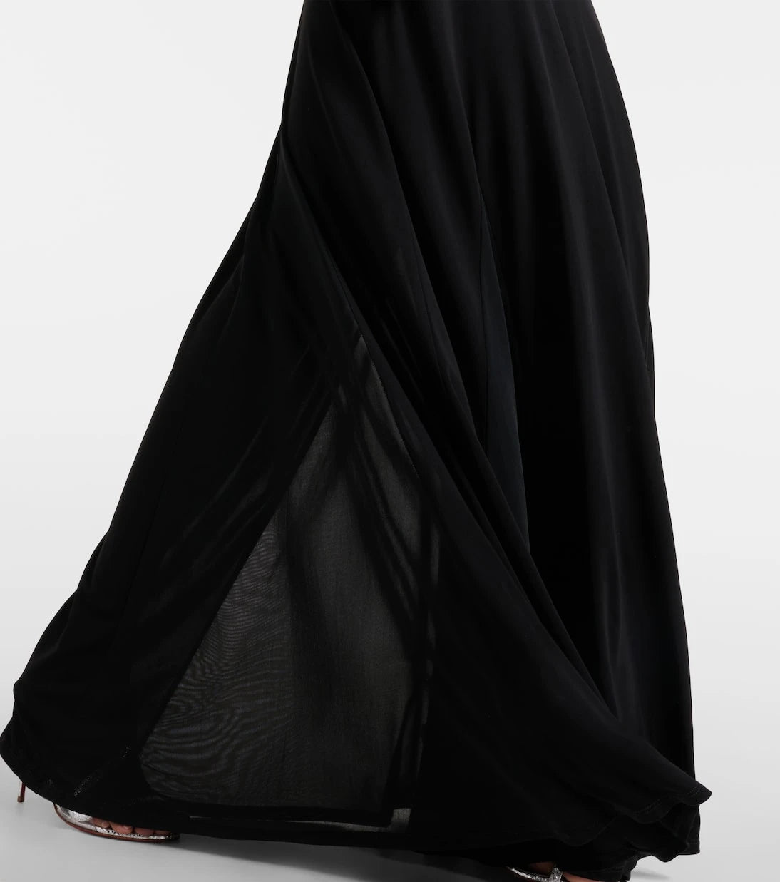Staud - Fleur mesh-paneled jersey gown