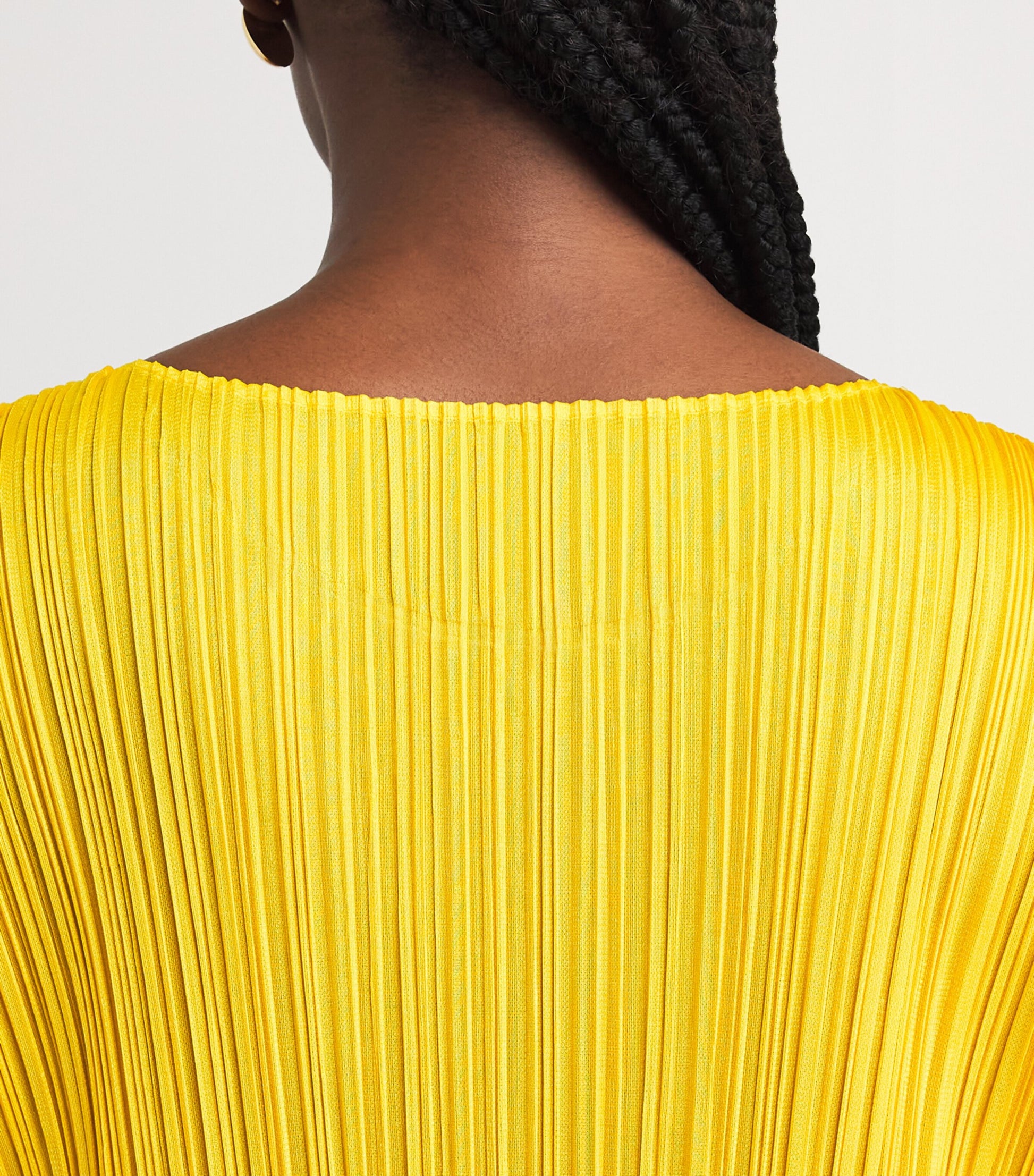 Pleats Please Issey Miyake Yellow Monthly Colors July Midi Dress