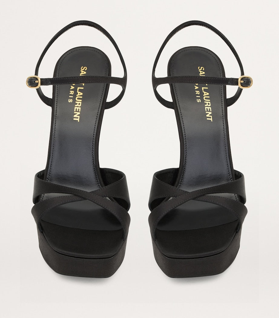 Saint Laurent Black Debbie Platform Sandals 110